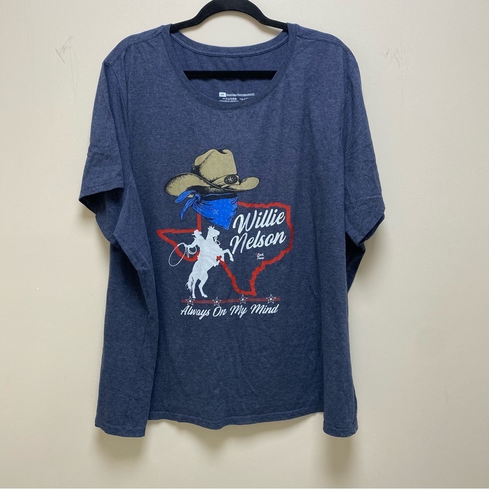 Willie Nelson Always On My Mind Short Sleeve T-Shirt Blue 6x